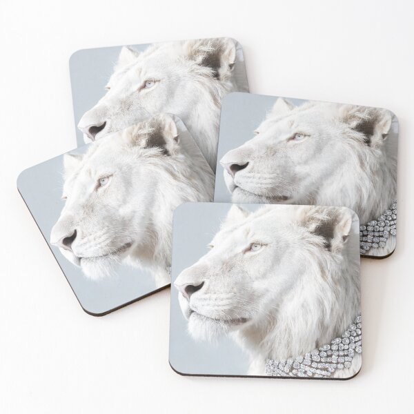 Item preview, Majestic White Lion with Crystal Necklace designed and sold by JenniferMoren.