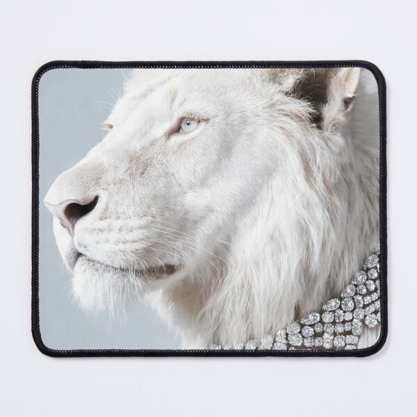 Item preview, Majestic White Lion with Crystal Necklace designed and sold by JenniferMoren.