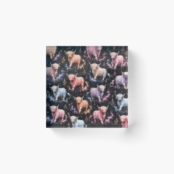 Item preview, Pastel Highland Cow Pattern designed and sold by RkskArt.