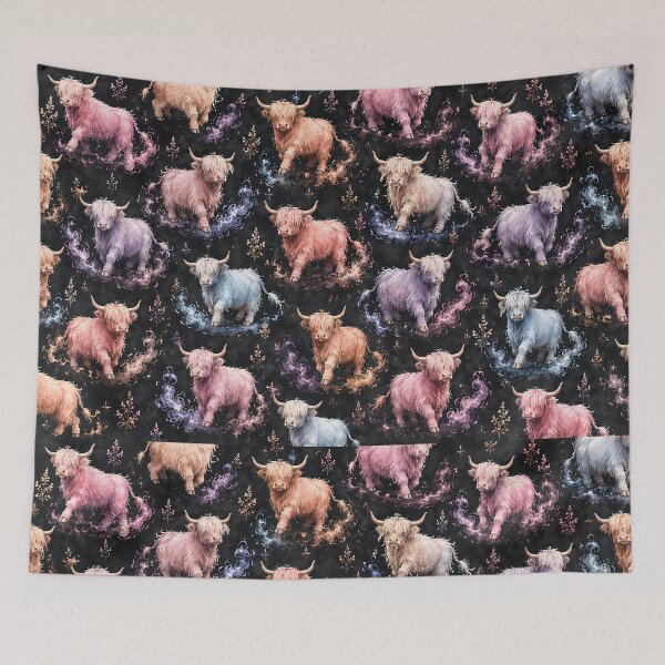 Item preview, Pastel Highland Cow Pattern designed and sold by RkskArt.
