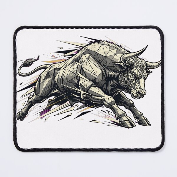 Item preview, Geometric Charging Bull - Power and Energy Illustration designed and sold by Fulaly.