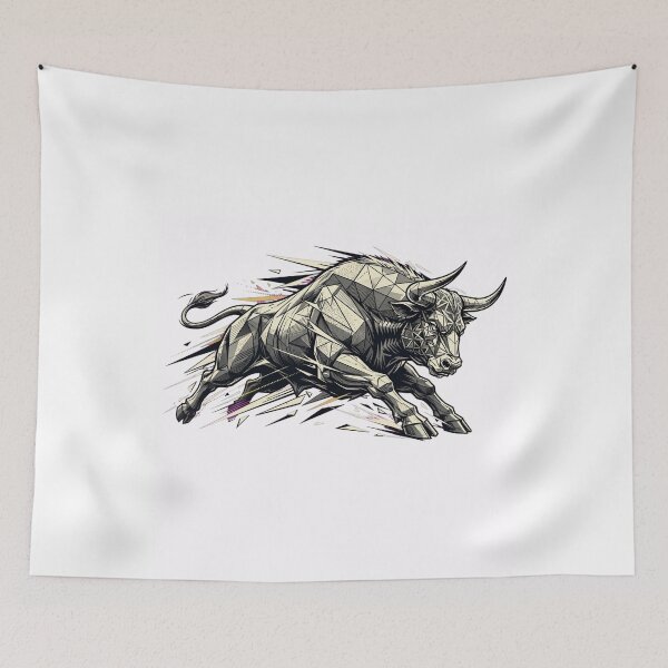 Item preview, Geometric Charging Bull - Power and Energy Illustration designed and sold by Fulaly.