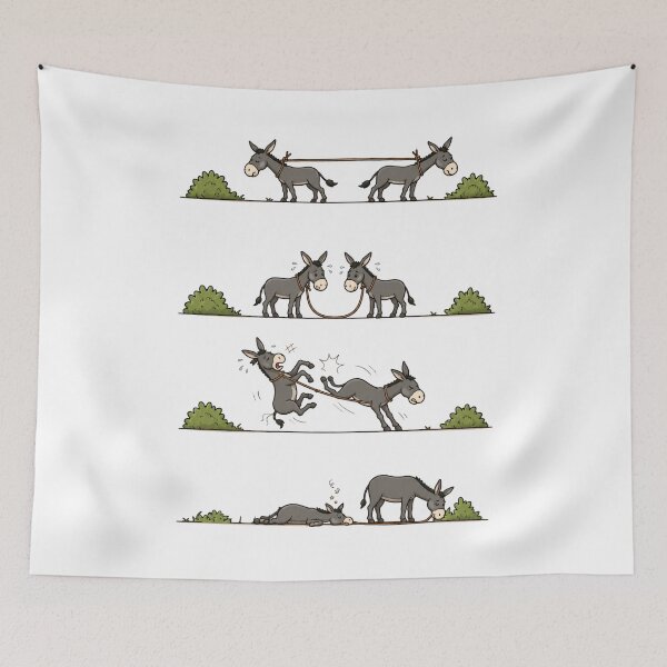 Item preview, Funny Donkey Cartoon Adventure designed and sold by waikibi ⭐⭐⭐⭐⭐.