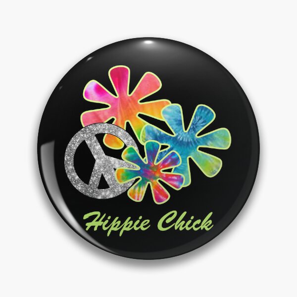 Item preview, Hippie Chick, Hippies, 60's, Retro Tie-Dye Flowers Peace Sign designed and sold by classic car craze.