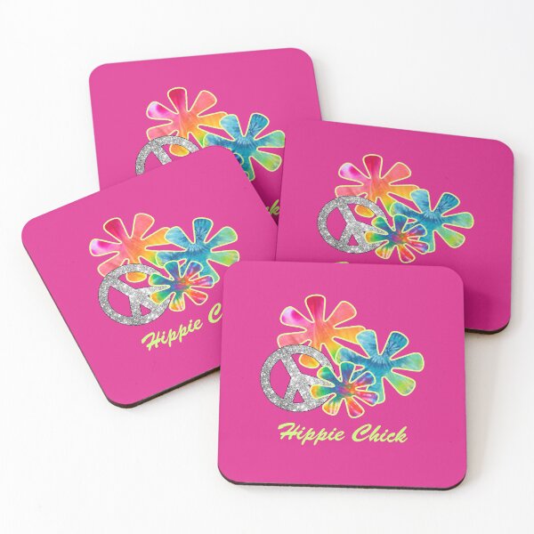 Item preview, Hippie Chick, Hippies, 60's, Retro Tie-Dye Flowers Peace Sign designed and sold by classic car craze.