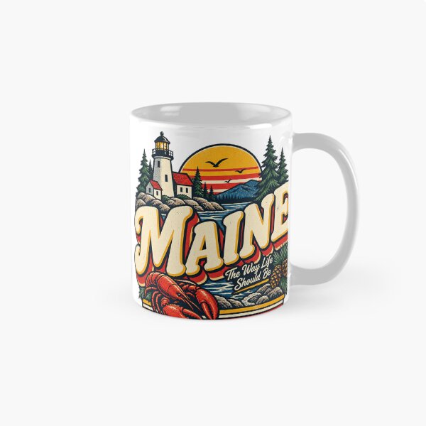 Item preview, Maine Lobster Lighthouse Vintage Coastal State Pride Graphic Tee designed and sold by TM DESIGNS AND MORE.