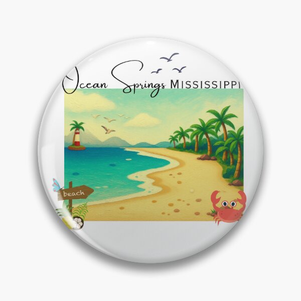 Artikelvorschau, Vintage-Reiseposter Ocean Springs, Mississippi | Retro-Kunstdruck der Golfküste entworfen und verkauft von DonnaRaine.