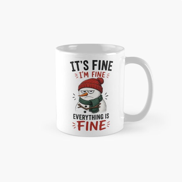 Item preview, Its Fine Im Fine Everything Is Fine Grumpy Snowman Christmas designed and sold by Clean Print Goods.