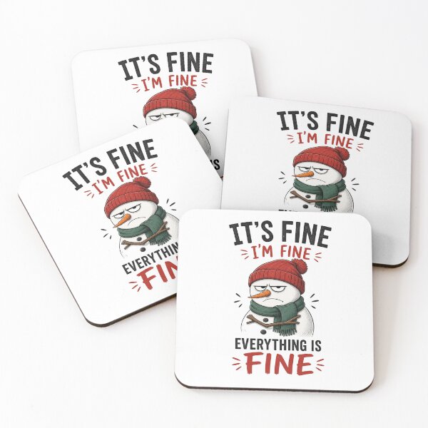 Item preview, Its Fine Im Fine Everything Is Fine Grumpy Snowman Christmas designed and sold by Clean Print Goods.