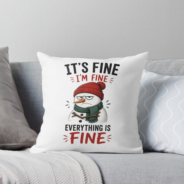 Item preview, Its Fine Im Fine Everything Is Fine Grumpy Snowman Christmas designed and sold by Clean Print Goods.