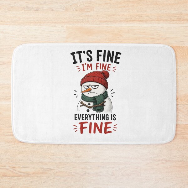 Item preview, Its Fine Im Fine Everything Is Fine Grumpy Snowman Christmas designed and sold by Clean Print Goods.