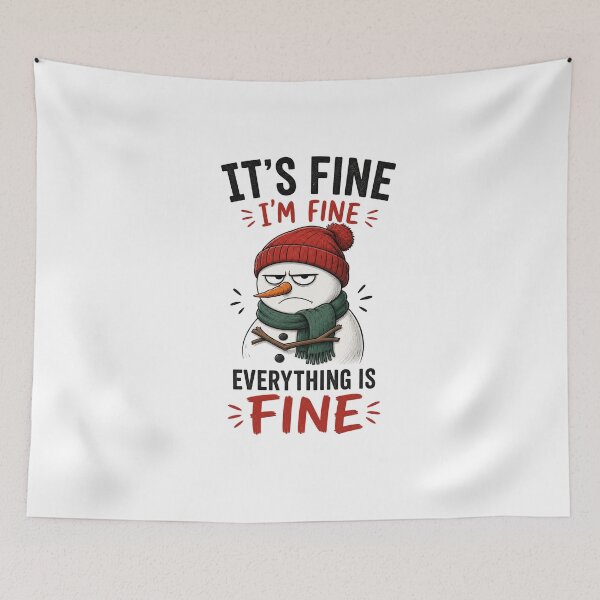 Item preview, Its Fine Im Fine Everything Is Fine Grumpy Snowman Christmas designed and sold by Clean Print Goods.
