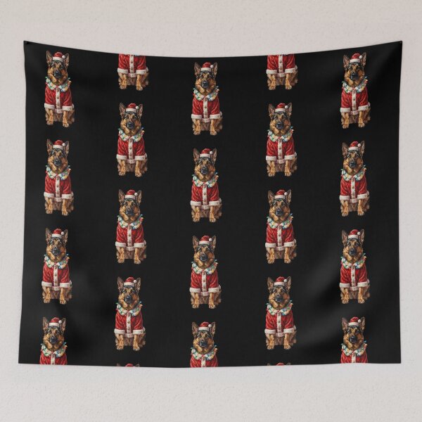 Item preview,  Merry Christmas Lights German Shepherd Dog With Santa Hat designed and sold by SOUFIANE1991.