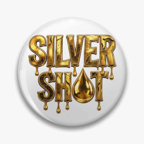 Item preview, Silver Shot- Dripping Gold Liquid Metal Typography  designed and sold by LC&LCPlatform.