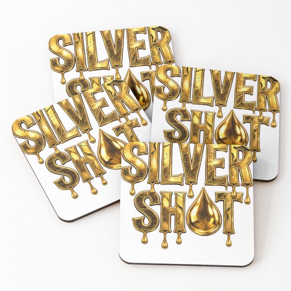 Item preview, Silver Shot- Dripping Gold Liquid Metal Typography  designed and sold by LC&LCPlatform.