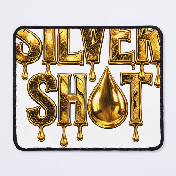 Item preview, Silver Shot- Dripping Gold Liquid Metal Typography designed and sold by LC&LCPlatform.
