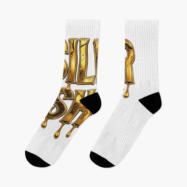 Item preview, Silver Shot- Dripping Gold Liquid Metal Typography  designed and sold by LC&LCPlatform.