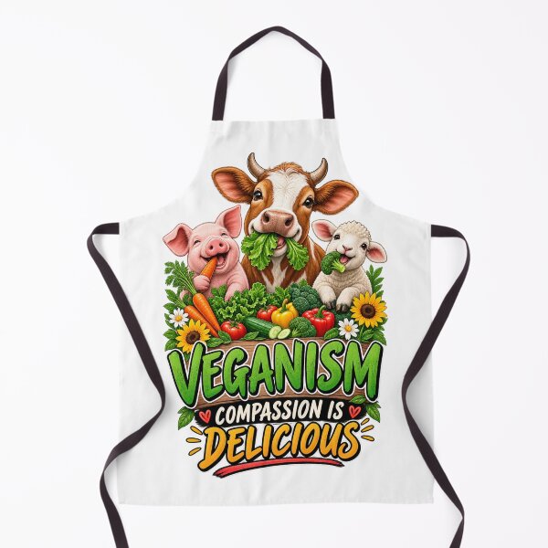 Item preview, Veganism Compassion Is Delicious Pig, Cow & Lamb Vegan Animal Design designed and sold by PeteTee.