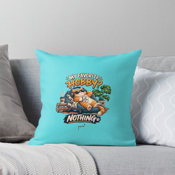Item preview, My Favorite Hobby? Nothing – Funny Lazy Cat Gamer designed and sold by Musamem  Designs.