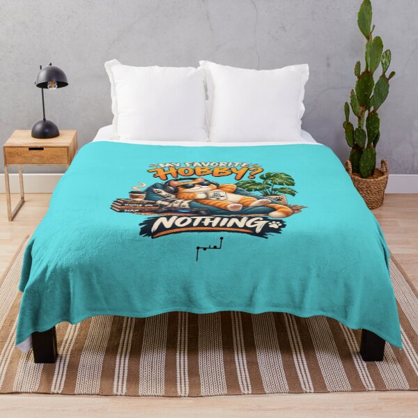 Item preview, My Favorite Hobby? Nothing – Funny Lazy Cat Gamer designed and sold by Musamem Designs.