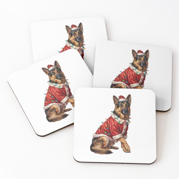 Item preview, Merry Christmas Lights German Shepherd Dog With Santa Hat designed and sold by SOUFIANE1991.