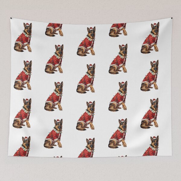 Item preview, Merry Christmas Lights German Shepherd Dog With Santa Hat designed and sold by SOUFIANE1991.