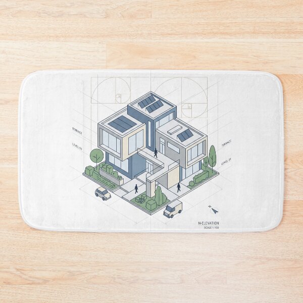 Item preview, Trust The Process - Geometric Architecture Blueprint Line Art designed and sold by fowzi shokri.