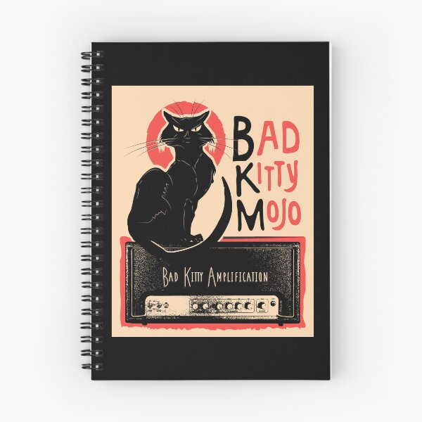 Item preview, Vintage Parody Poster Bad Kitty Mojo Guitar Amplifier with Black Cat sitting on amp heado' lantern pumpkins designed and sold by Jdawnink.