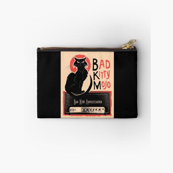 Item preview, Vintage Parody Poster Bad Kitty Mojo Guitar Amplifier with Black Cat sitting on amp heado' lantern pumpkins designed and sold by Jdawnink.