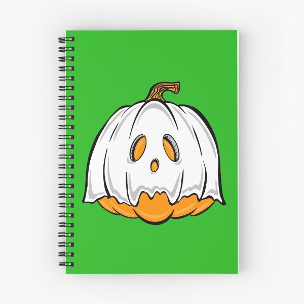 Item preview, Orange Pumpkin Ghost with green background  designed and sold by missmann.