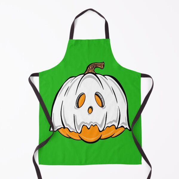 Item preview, Orange Pumpkin Ghost with green background designed and sold by missmann.