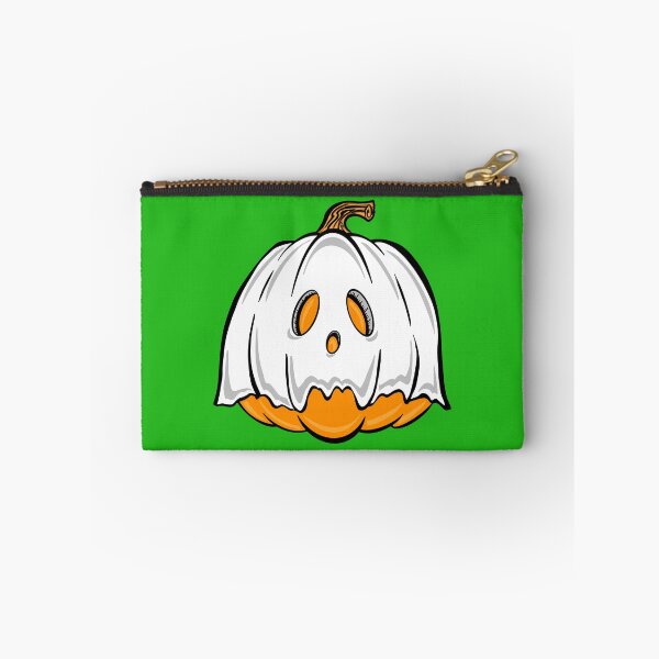 Item preview, Orange Pumpkin Ghost with green background  designed and sold by missmann.