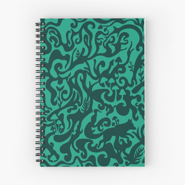Item preview, Hidden Fox & Mushrooms - Green Gestalt Seamless Pattern designed and sold by Pulpa-grafica.