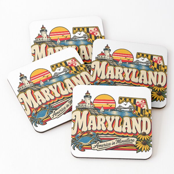 Item preview, Maryland America in Miniature Vintage Coastal Crab Graphic Tee designed and sold by TM DESIGNS AND MORE.