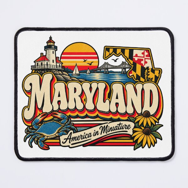 Item preview, Maryland America in Miniature Vintage Coastal Crab Graphic Tee designed and sold by TM DESIGNS AND MORE.