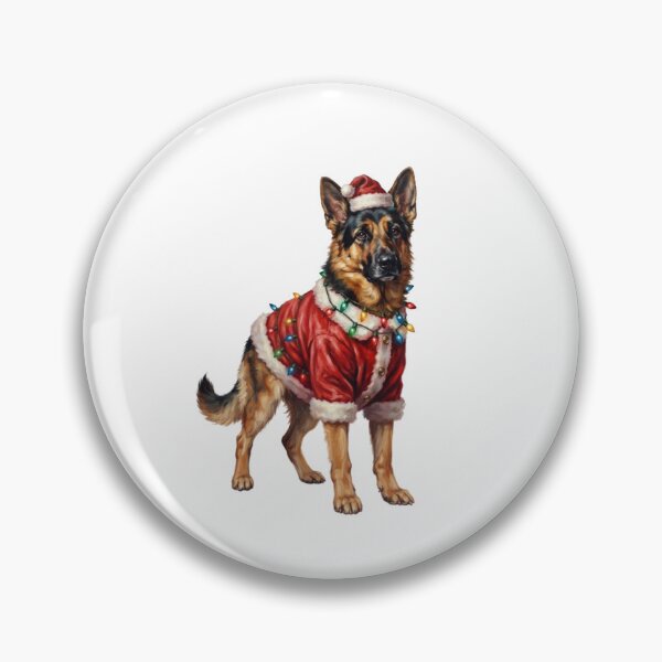 Item preview,  Merry Christmas Lights German Shepherd Dog With Santa Hat designed and sold by SOUFIANE1991.