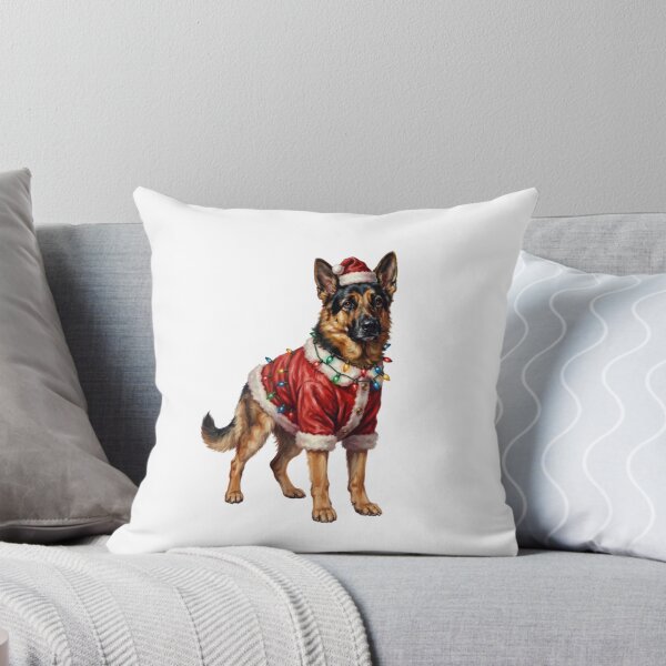 Item preview,  Merry Christmas Lights German Shepherd Dog With Santa Hat designed and sold by SOUFIANE1991.