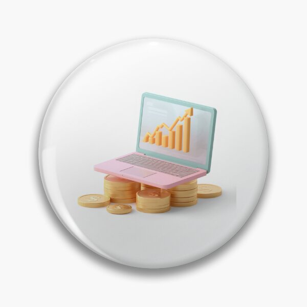 Item preview, Financial Growth Laptop and Gold Coins 3D Business  designed and sold by LenNo9881.