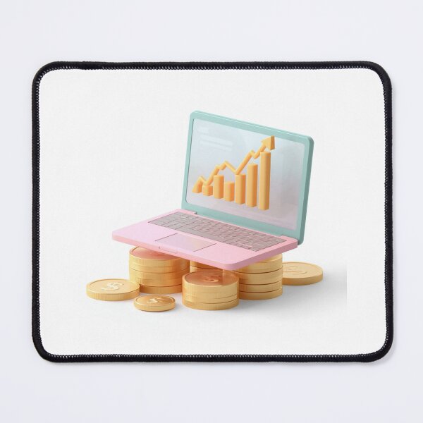 Item preview, Financial Growth Laptop and Gold Coins 3D Business designed and sold by LenNo9881.