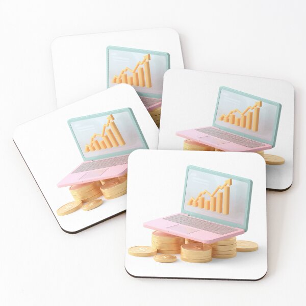 Item preview, Financial Growth Laptop and Gold Coins 3D Business  designed and sold by LenNo9881.