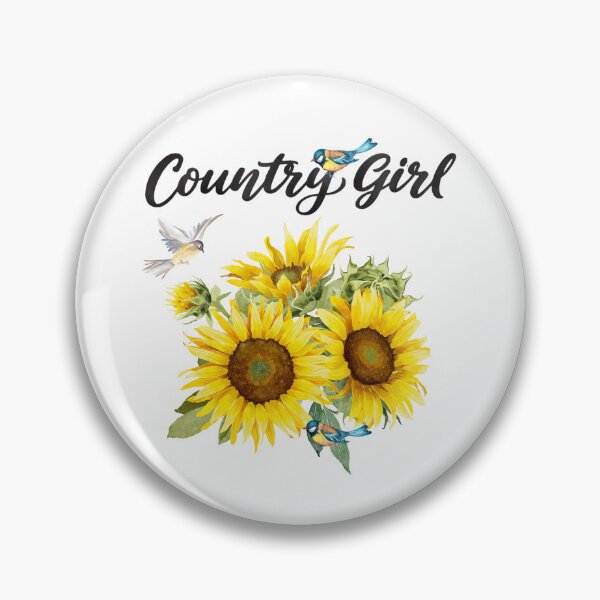 Item preview, Country Girl with Sunflower Bouquet & Birds designed and sold by JeweledDesigns.