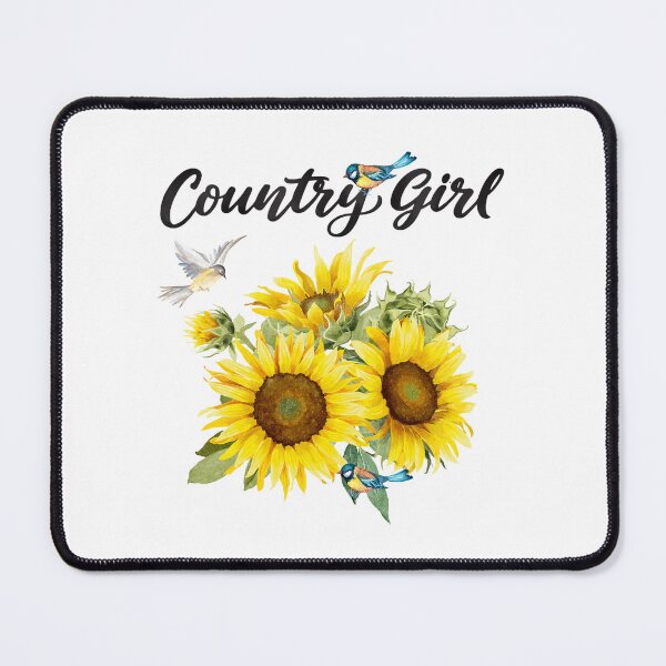 Item preview, Country Girl with Sunflower Bouquet & Birds designed and sold by JeweledDesigns.