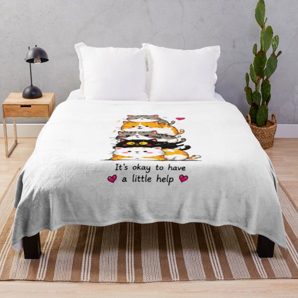 Item preview, It's Okay To Have A Little Help Cute Cat Stack designed and sold by DailyDoodlesBySumbul.