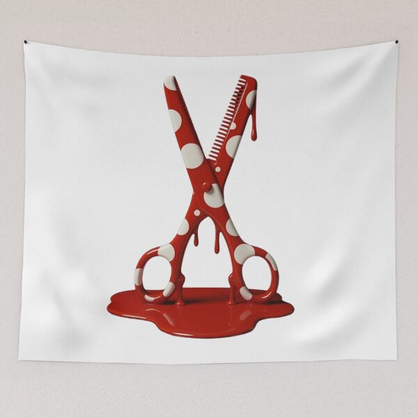 Item preview, Melting Polka Dot Scissors Pop Art designed and sold by YourColorsWall.