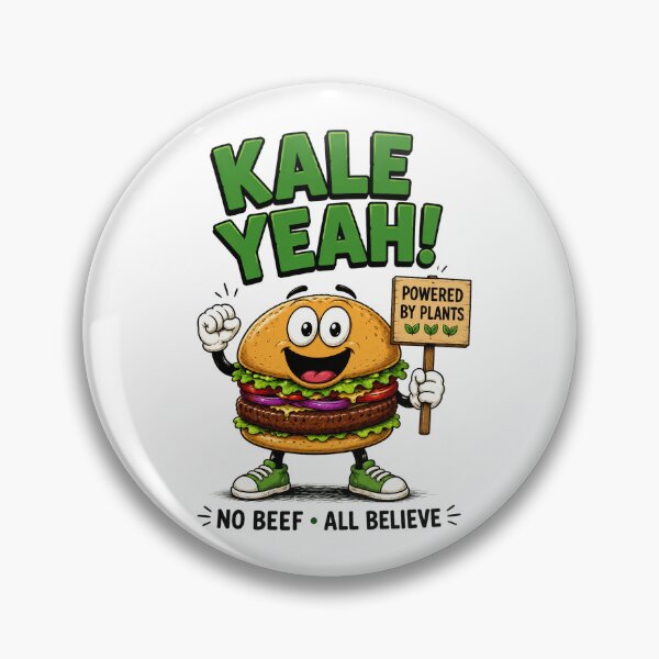 Item preview, Kale Yeah Powered by Plants Funny Vegan Burger Design. designed and sold by The-T-In-Retro.