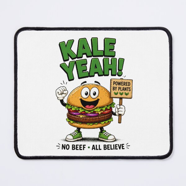 Item preview, Kale Yeah Powered by Plants Funny Vegan Burger Design. designed and sold by The-T-In-Retro.