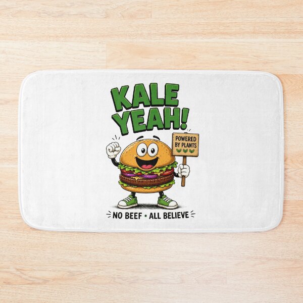 Item preview, Kale Yeah Powered by Plants Funny Vegan Burger Design. designed and sold by The-T-In-Retro.