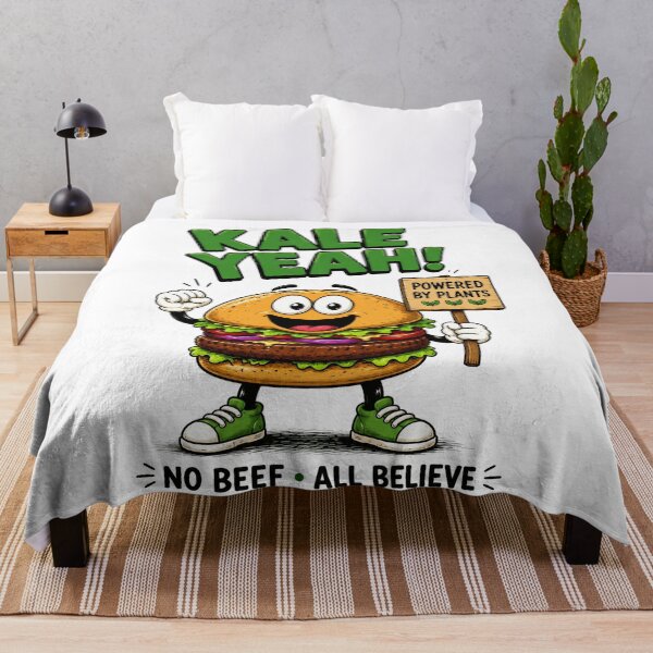 Item preview, Kale Yeah Powered by Plants Funny Vegan Burger Design. designed and sold by The-T-In-Retro.
