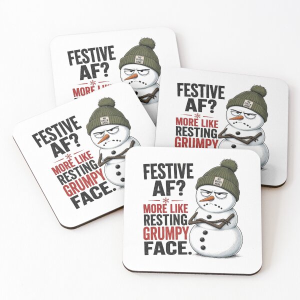 Item preview, Festive AF More Like Resting Grumpy Face Snowman designed and sold by Clean Print Goods.