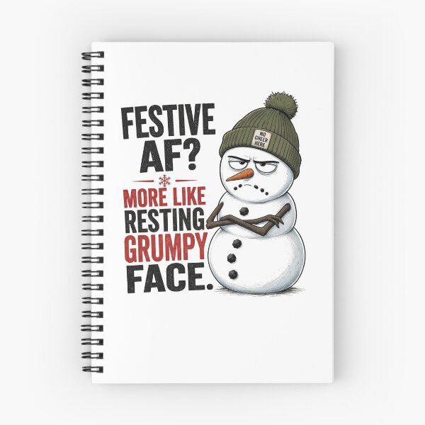 Item preview, Festive AF More Like Resting Grumpy Face Snowman designed and sold by Clean Print Goods.